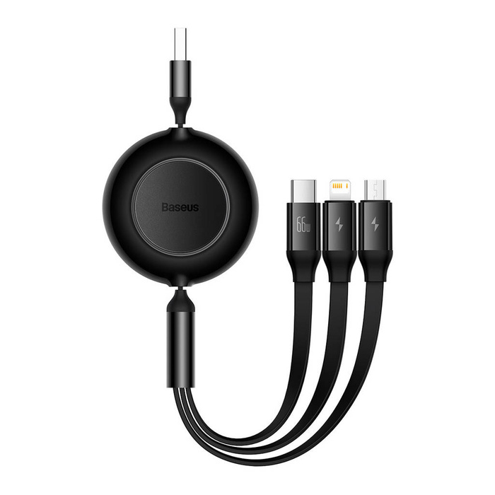 Baseus Bright Mirror 2 Series USB-Kabel 66W 1,1 m USB-A auf USB-C/Micro-USB B/Lightning Schwarz