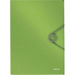 LEITZ Eckspannermappe Solid, DIN A4, PP, hellgrün mit 3 seitlichen Schutzklappen, innen grau, - 1 Stück (4563-10-50)