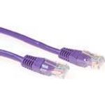 ACT Purple 10 meter U/UTP CAT6 patch cable with RJ45 connectors. Cat6 u/utp purple 10.00m (IB1710)