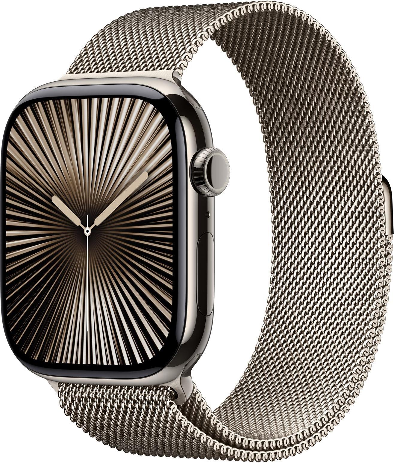 Apple Watch Series 10 (GPS + Cellular) 46 mm Natural Titanium mit Natural Milanese Band M/L