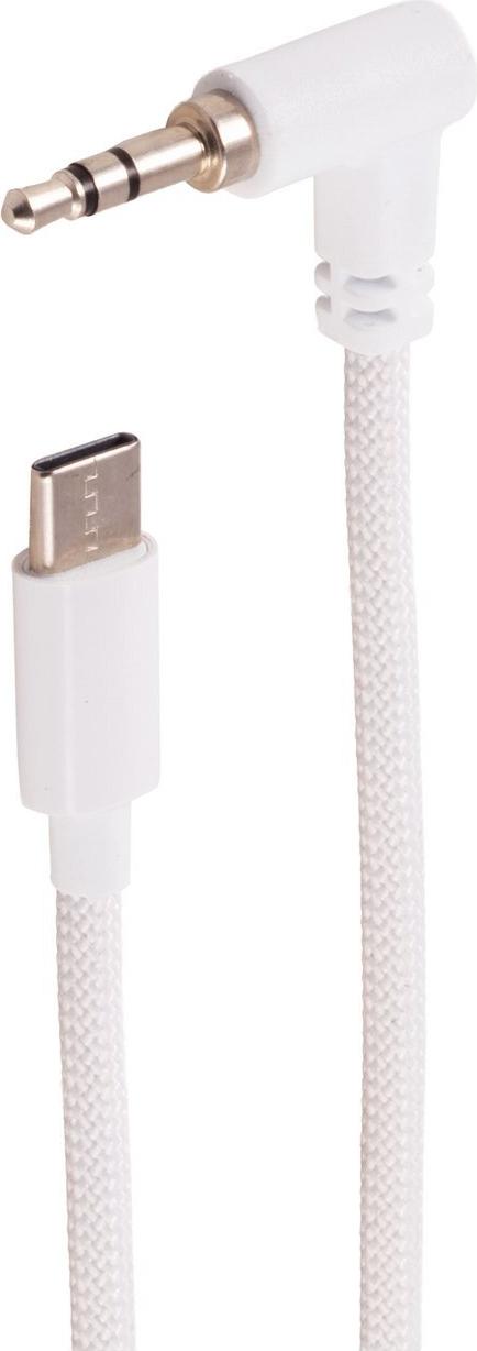 shiverpeaks ®--Audiokabel, 3.5mm Winkel-gerade Stecker, analog, weiß, 3m (BS14-08046)