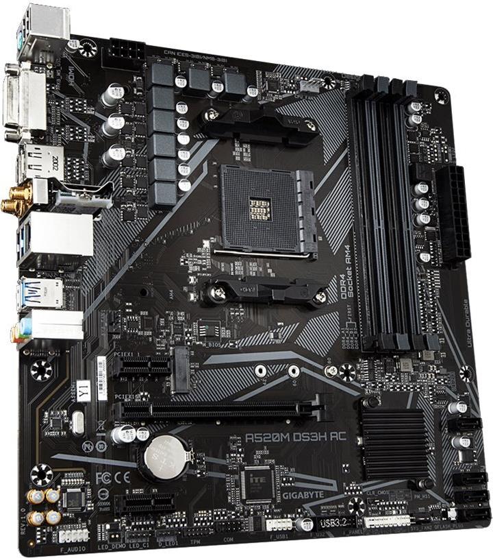GIGABYTE A520M DS3H AC AMD A520 Micro ATX