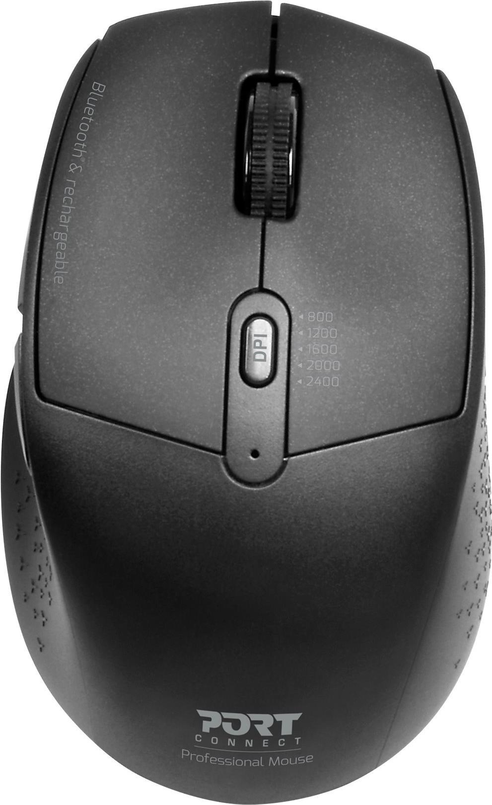 Port Designs PORT Connect Professional Maus 2,4 GHz + Bluetooth 2400 DPI 5 Tasten Schwarz