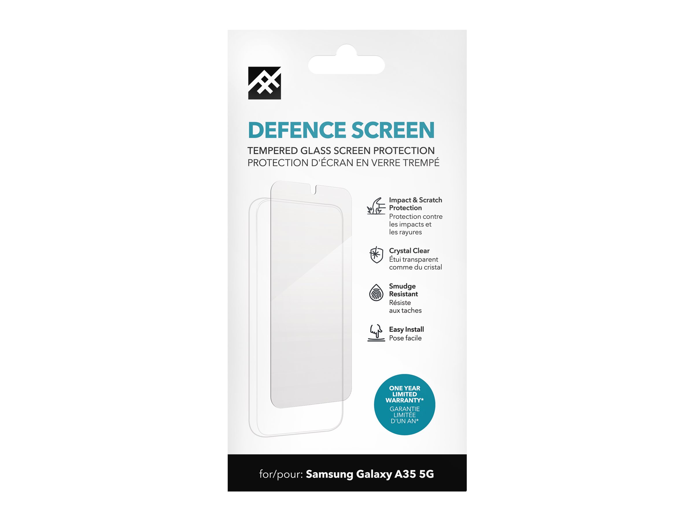 iFrogz Defence Bildschirmschutzfolie für Samsung Galaxy A35 5G Kristallklar
