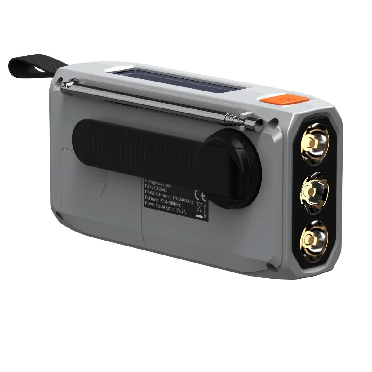 Marmitek RESQ100 Tragbares Outdoor-Radio DAB+/FM Bluetooth Solarpanel 4500 mAh Grau