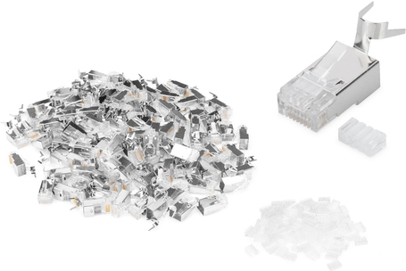 DIGITUS Modularstecker für Rundkabel, CAT 6A, geschirmt - 100 Stk. (AK-219604-100)