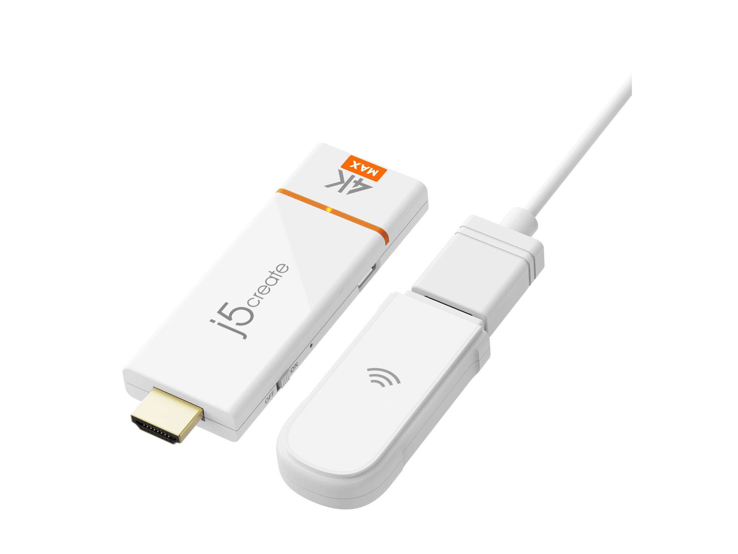 j5create ScreenCast 4K JVAW76MAX-N Kabelloser Display-Adapter HDMI Weiß