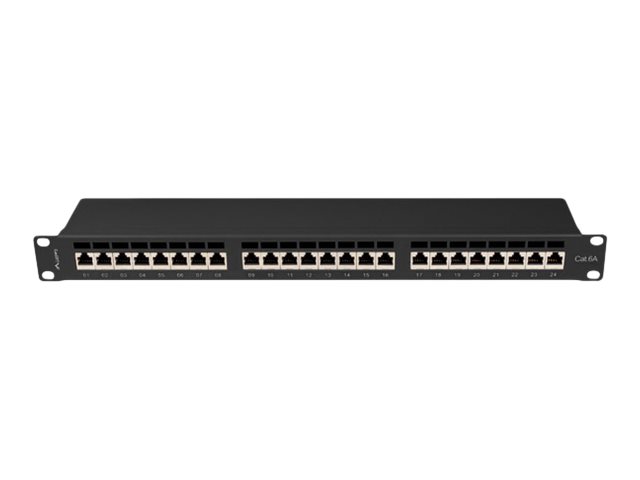 Lanberg PPSA-1024-B Patchpanel 24-Port 1U 19" Cat.6A FTP Schwarz