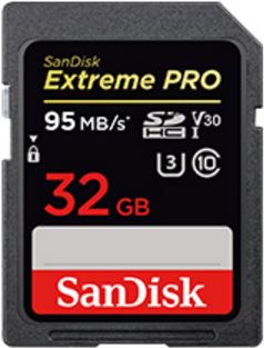 32 GB SDHC CARD SanDisk Extreme Pro 95MB/s V30 UHS-I U3 (SDSDXXG-032G-GN4IN)