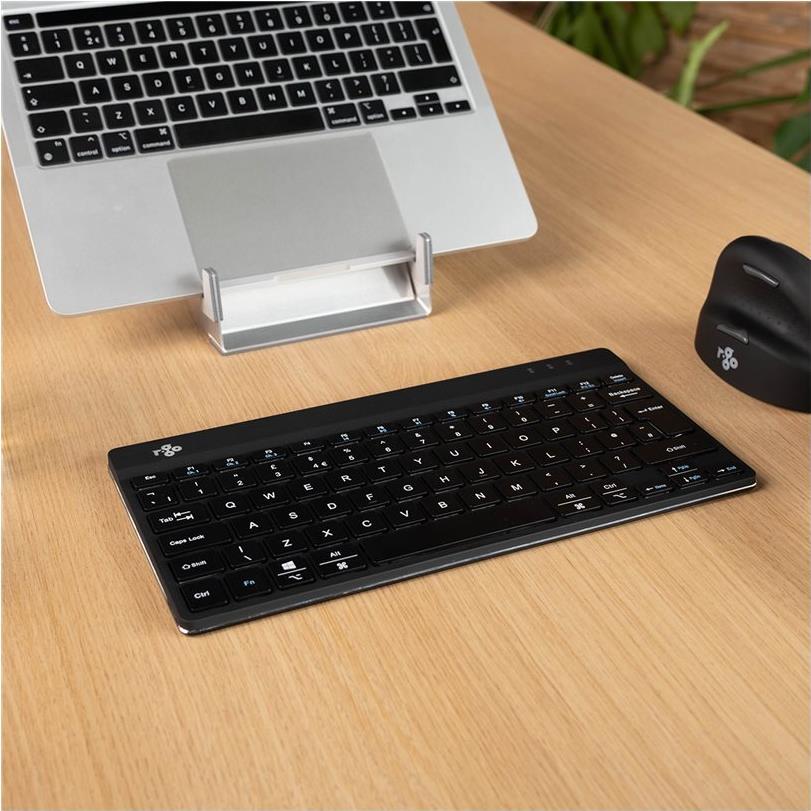R-Go Ergonomische Tastatur Compact break Bluetooth QWERTY US Englisch Schwarz