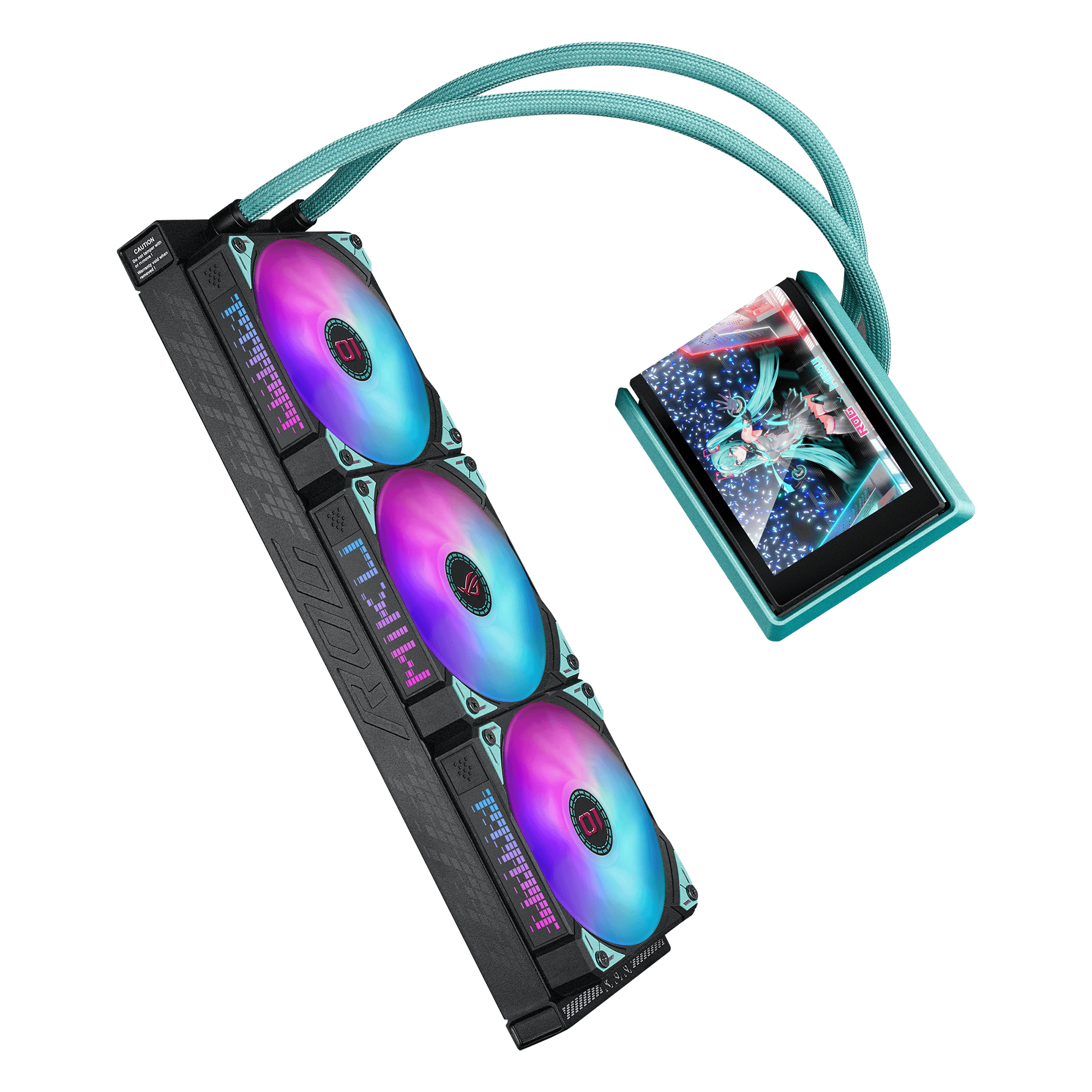 ASUS ROG RYUO IV SLC 360 ARGB MIKU All-in-One-Flüssigkeitskühler Schwarz, Türkis