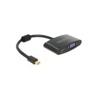 Delock Adapter mini DisplayPort Stecker > HDMI / VGA Buchse schwarz (65553)