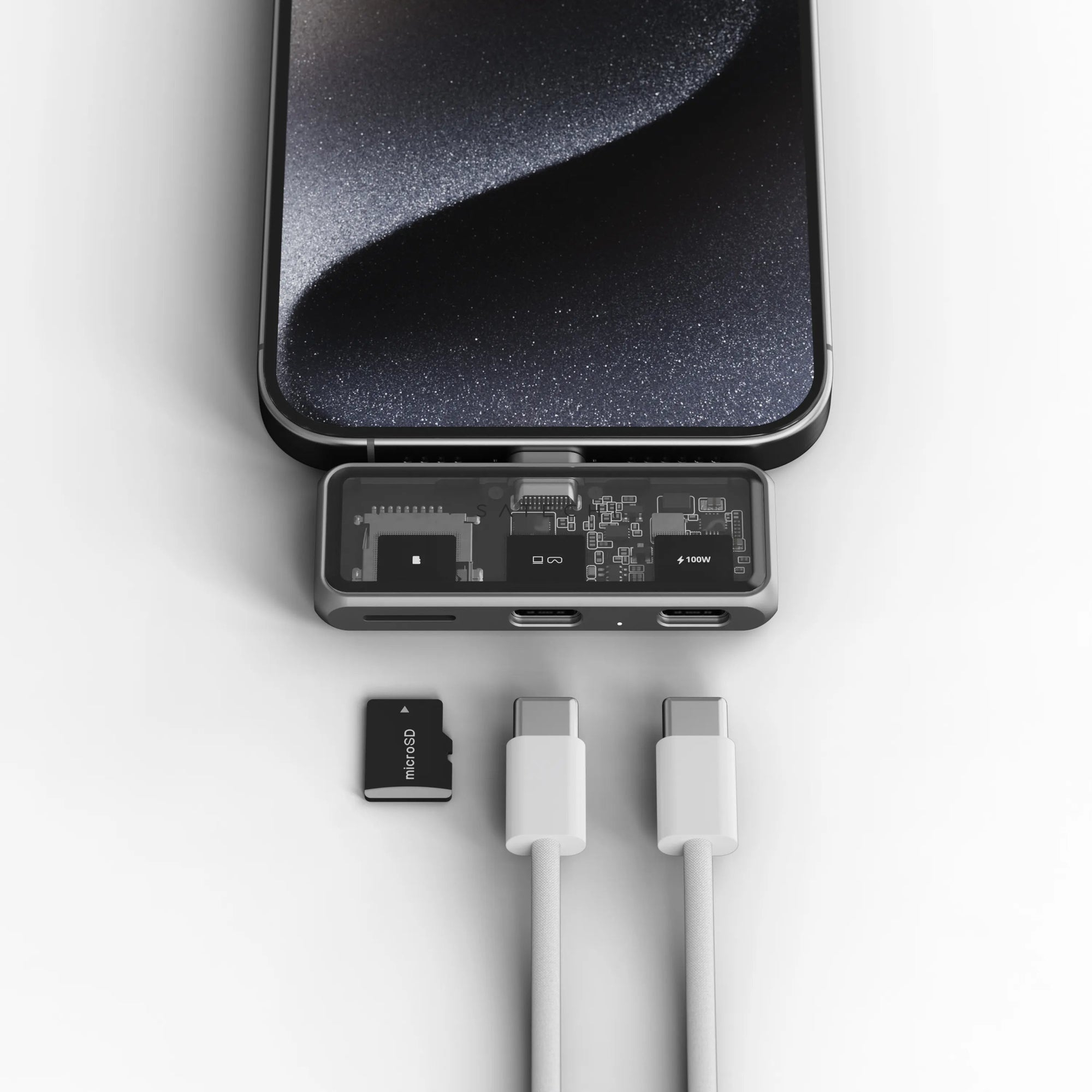 Satechi Mobile XR Hub USB-C Dockingstation mit MicroSD-Kartenleser 100 W PD Space-grau