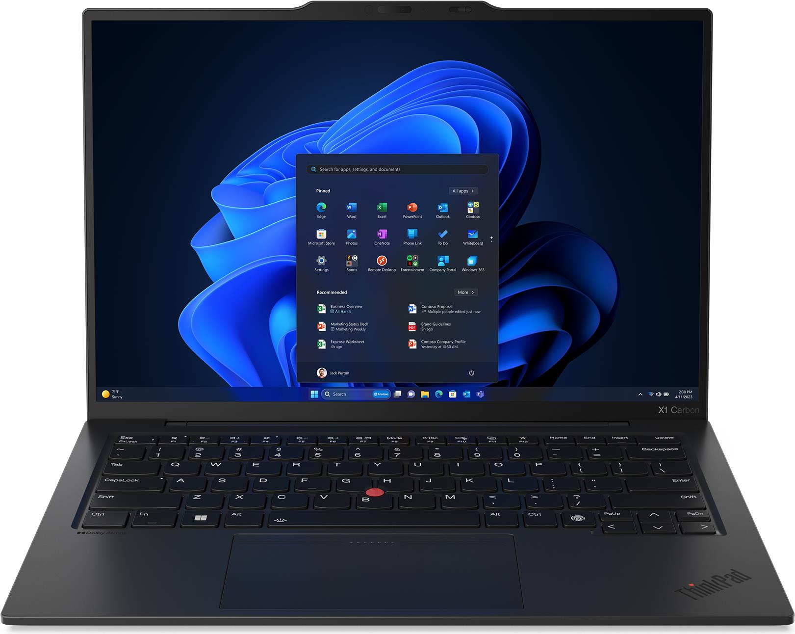 Lenovo ThinkPad X1 Carbon Intel Core Ultra 7 155U Laptop 35,6 cm (14") WUXGA 32 GB LPDDR5x-SDRAM 1 TB SSD Wi-Fi 6E (802.11ax) Windows 11 Pro Schwarz (21KC004TGE)