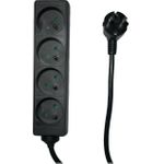 MicroConnect 4-way Power Strip FR Type E 1.5m Black - Steckdosenleiste (MC-PS040150FRB)