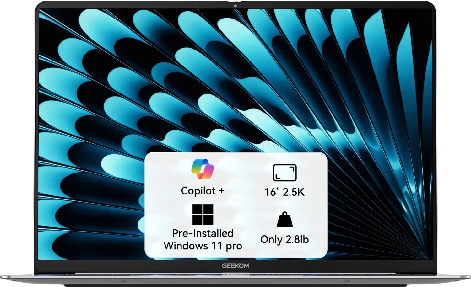 GEEKOM GeekBook X16 Pro Notebook 16" 2.5K Intel Core Ultra 9-185H 32 GB RAM 2 TB SSD QWERTZ DE Grau