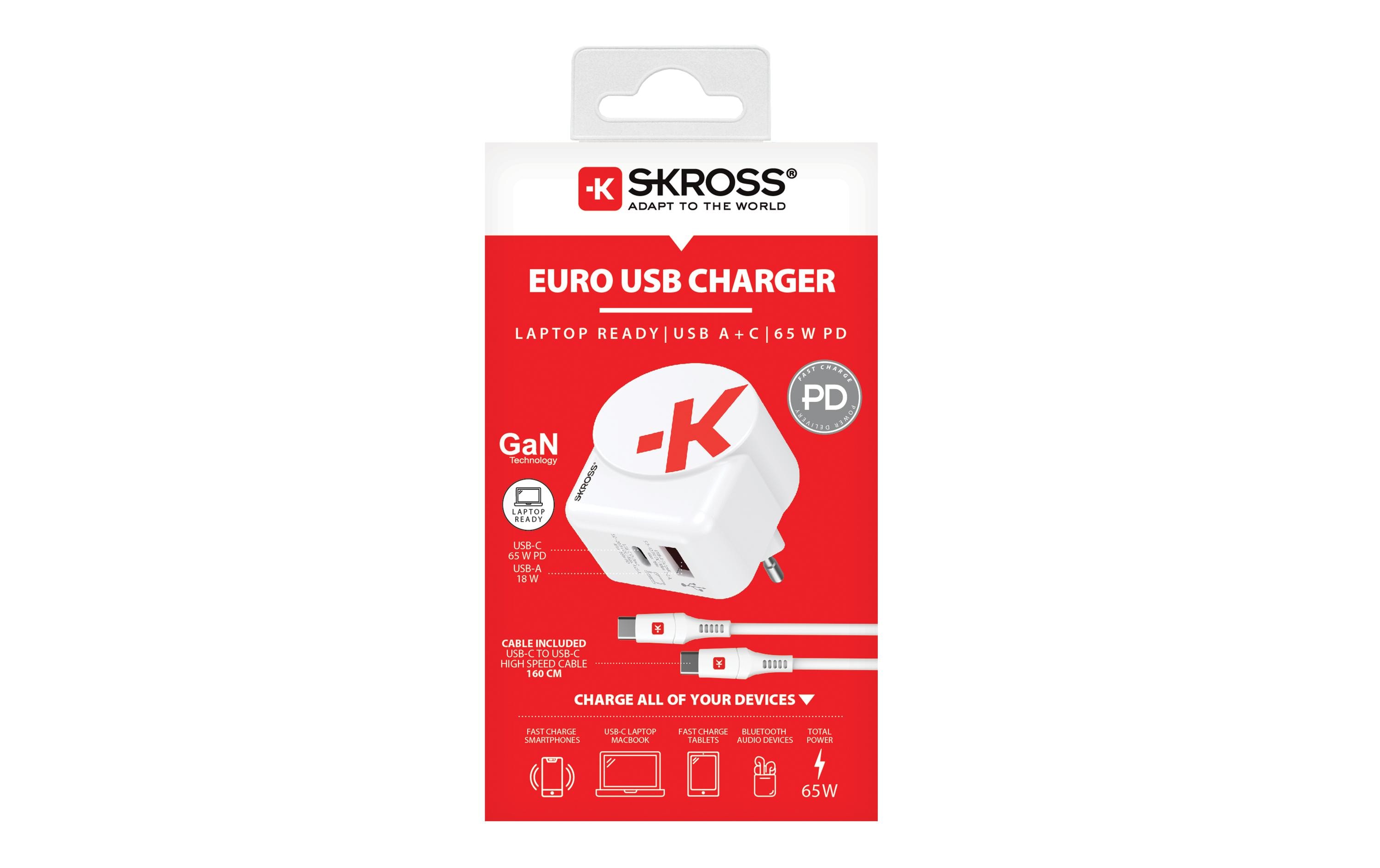 SKROSS Euro USB Charger AC65PD 65 W Weiß