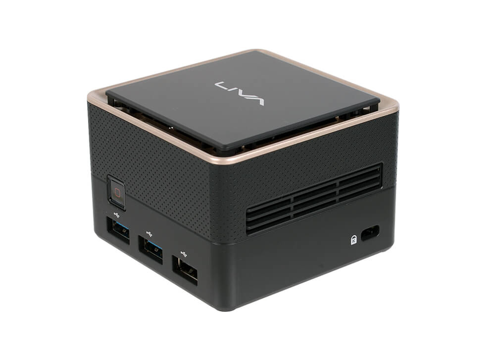 ECS LIVA Q3 Plus Mini PC AMD Ryzen R1505G 4 GB RAM 64 GB eMMC Schwarz