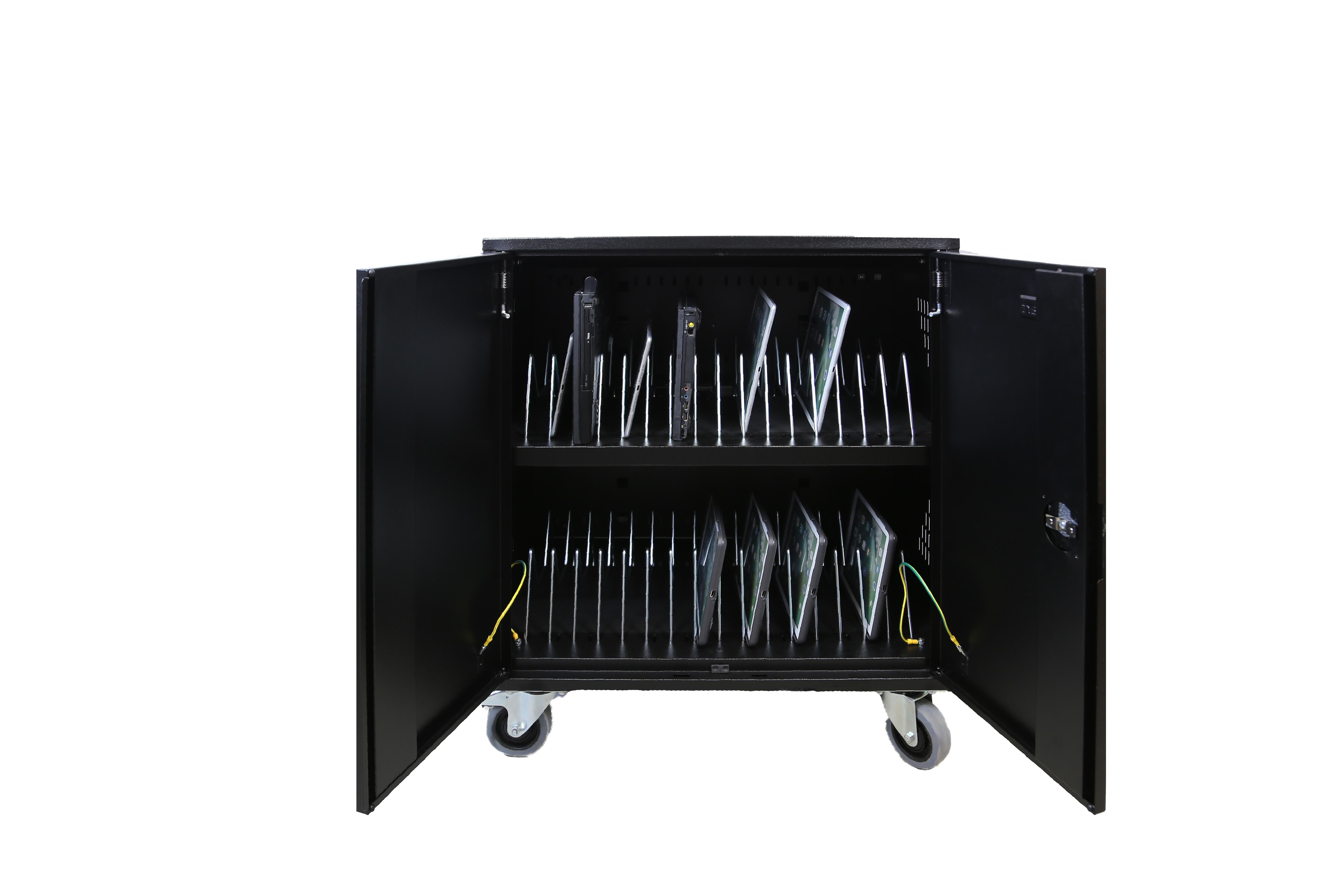 LEBA NoteCart Flex Extended 24 - Wagen für 24 Tablets/Notebooks - verriegelbar - Schwarz, Grau