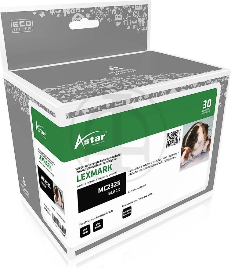 ASTAR AS20340 ASTAR LEXMARK C232HK0 MC Toner - black HC rebuilt 3000Seiten (AS20340)