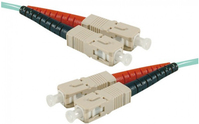 exertis Connect LWL Patchkabel HD, 50/125 µm, OM3-Faser, SC Duplex Stecker/Stecker, aqua, 30,0 m UPC UPC-Schliff - Standard: IEC 61754 / 61755 ? ISO 11801- Einfügedämpfung: = 25 dB- HD (High Density) = hohe Packungsdichte- Durchmesser: 2 mm (392759)