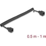 Delock RJ45 Spiralkabel Buchse zu Cat.5e UTP 0.5 m bis 1 schwarz (90669)