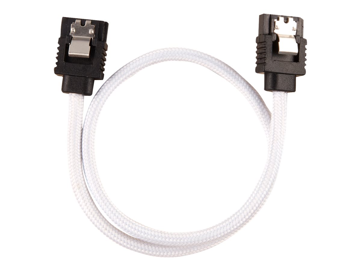 Corsair SATA-Kabel 0,3 m SATA 6 Gbit/s Premium-Mesh-Ummantelung Schwarz, Weiß