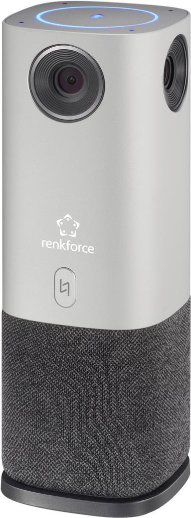 Renkforce RF-CC-800 360° Videokonferenz-System Full HD 1920 x 1080 Pixel 360° Erfassung, 4 Weitwinkel-Kameras, Voice Tracking Mikrofone (bis 5 m Reichweite) (RF-5233130)