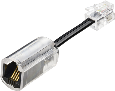 Renkforce Kabel-Entzwirler Adapter [1x RJ10-Stecker 4p4c - 1x RJ10-Buchse 4p4c] 3.00 cm Schwarz (transparent) (RF-5771776)