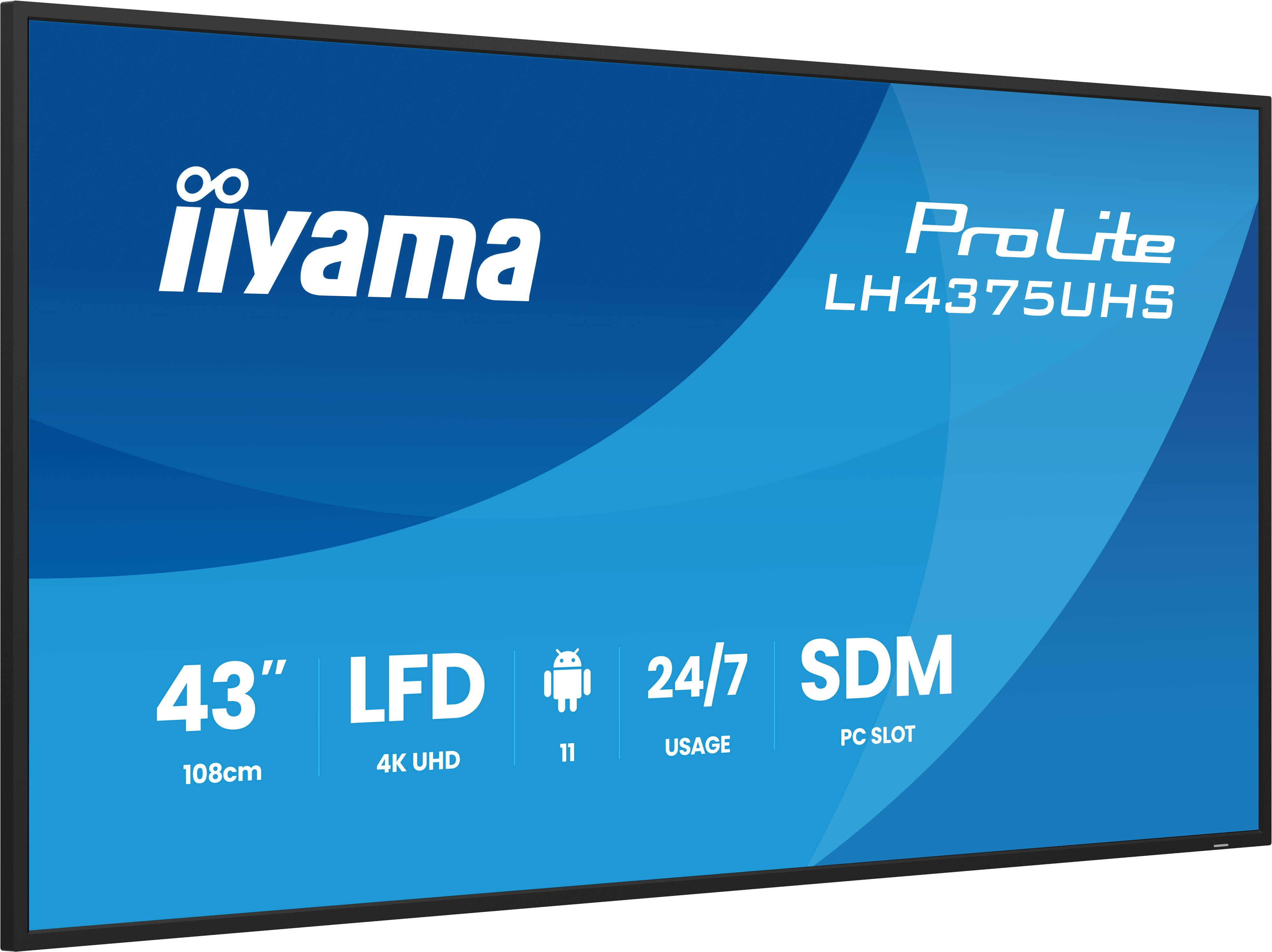 iiyama ProLite LH4375UHS-B2AG 43" 4K UHD IPS Digital Signage Display Schwarz
