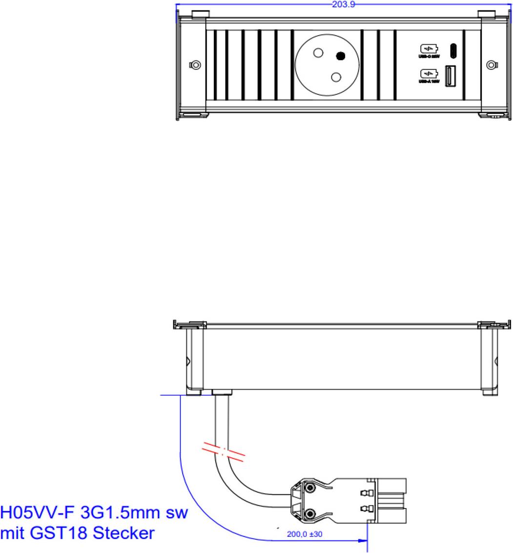 Bachmann KAPSA S 1xUTE 1xUSB A&C 22W (927.707)