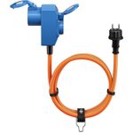 Goobay Camping Adapterleitung 1,5 m orange CEE-Stecker auf Schutzkontakt-Kupplung IP44