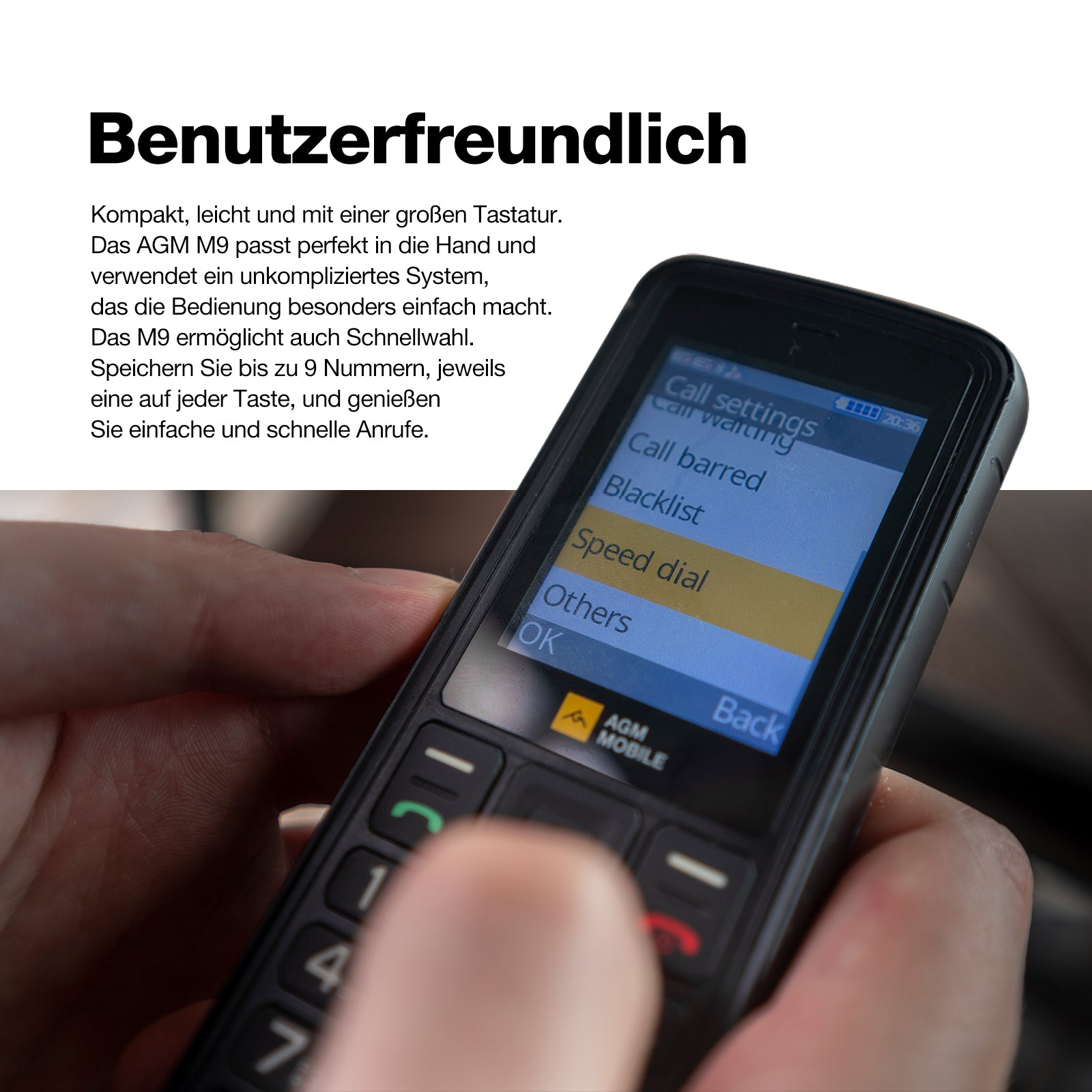 AGM M9 4G Feature Phone 2.4" Outdoor Schwarz