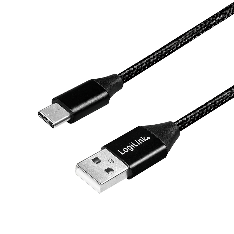 LogiLink USB-Kabel USB-C auf USB-A USB 2.0 5 V 3 A 30 cm Schwarz