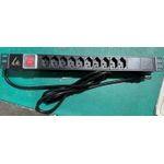 Lanview 19'' rack mount power strip 10 port Swiss T13 10A with (LVR-2MCH-SW-CH10)
