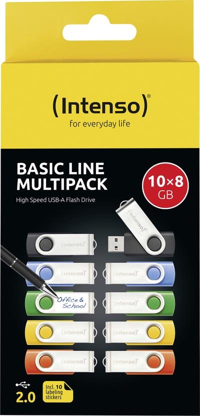 Intenso Basic Line USB Typ-A 2.0/s Drehring Schwarz Blau Gruen... (3503561)