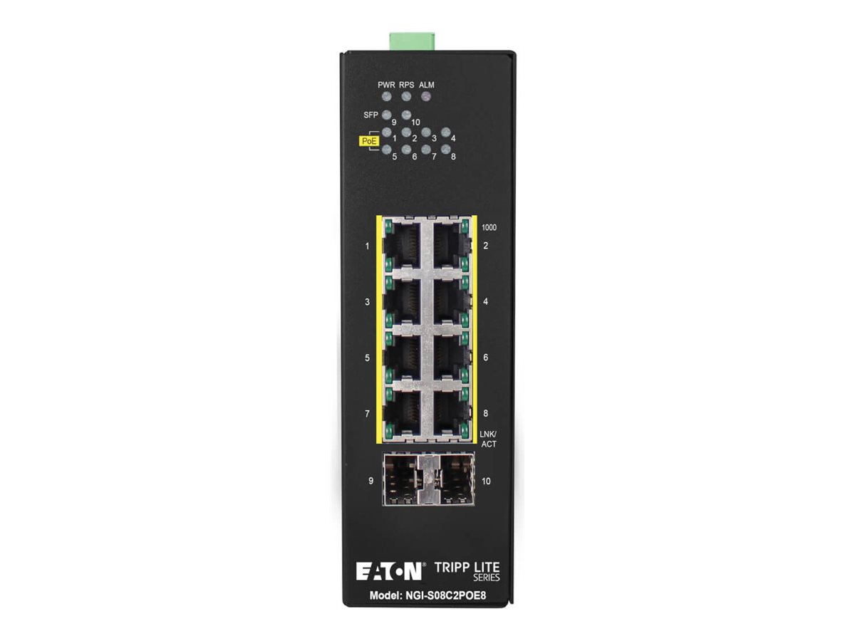 Eaton Tripp Lite series NGI-S08C2POE8 Managed Gigabit Switch 8 Ports PoE+ Schwarz