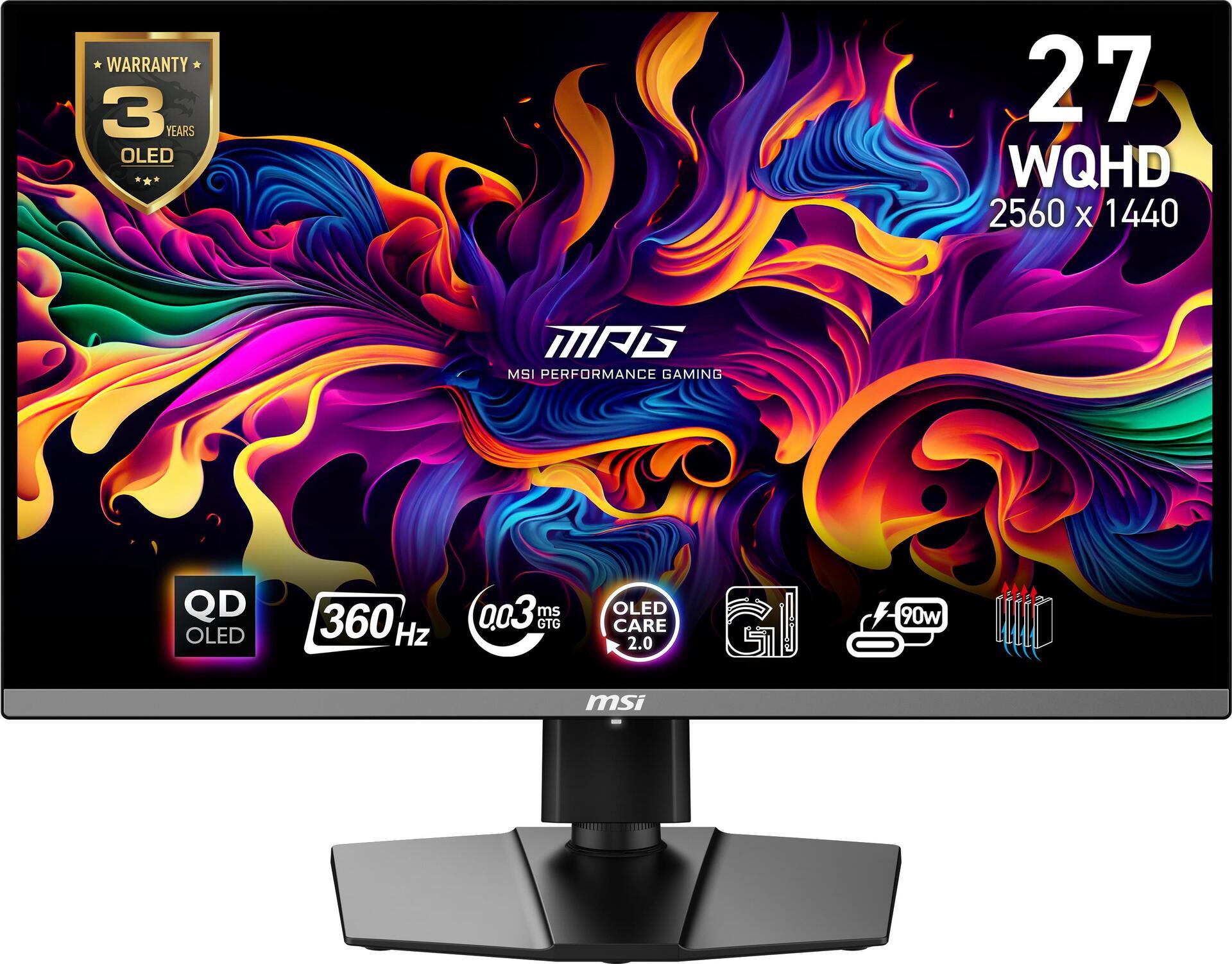 MSI MPG 271QRXDE QD-OLED Computerbildschirm 67,3 cm (26.5") 2560 x 1440 Pixel Wide Quad HD QDOLED Schwarz (9S6-3CD79A-006) (geöffnet)