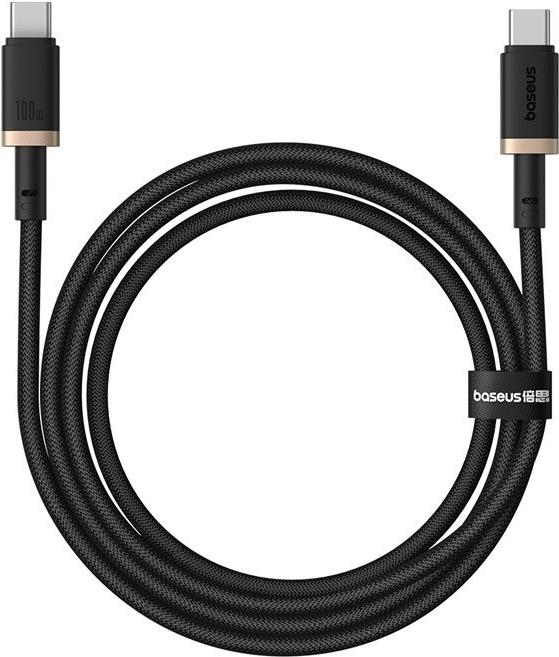 Baseus Dura Typ C auf Typ C 100 W Schnellladekabel 1 m Schwarz, Gold (P10377803U01-00)