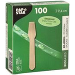 PAPSTAR Holz-Eislöffel "pure", gewachst, Länge: 94 mm aus natürlich hellem Birkenholz, biologisch abbaubar - 1 Stück (89152)