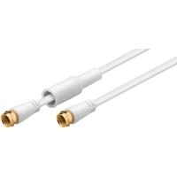 Wentronic Goobay SAT Flachkabel, 100% geschirmt, vergoldet, wettergeschützt, Weiß, 7.5 m - F-Stecker <=> F-Stecker (67297)