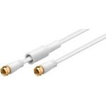 Wentronic Goobay SAT Flachkabel, 100% geschirmt, vergoldet, wettergeschützt, Weiß, 7.5 m - F-Stecker <=> F-Stecker (67297)