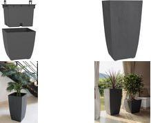 poétic Pflanzsäule BASALT Diva, Höhe: 782 mm, antrhazit Pflanzgefäß aus Kunststoff mit 43% Recycling-Anteil, - 1 Stück (013691 G.ANT SX)