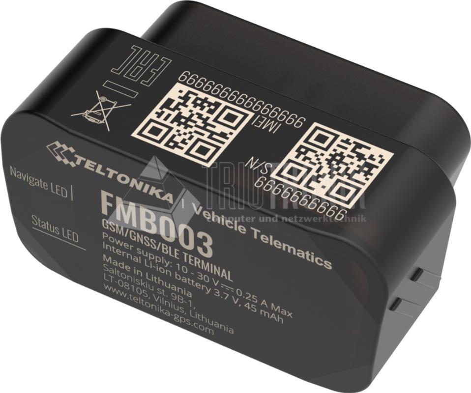 Teltonika FMB003 Ultra-Small OEM OBDII PnP Tracker mit GNSS, GSM, BLE 4.0, CAN Bus Data Fleet Management (FMB003)
