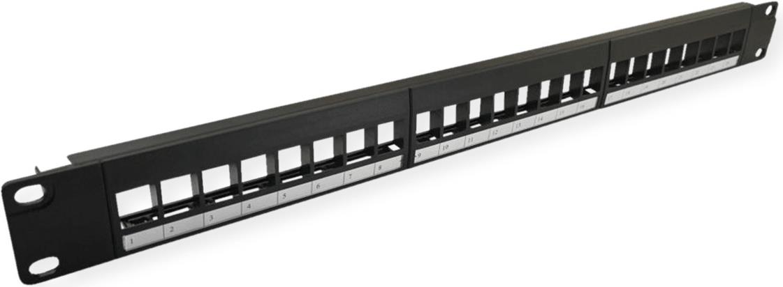 VALUE 19"-Keystone-Modulträger 1HE 24 Ports ungeschirmt 3-teilig (26.99.0368)