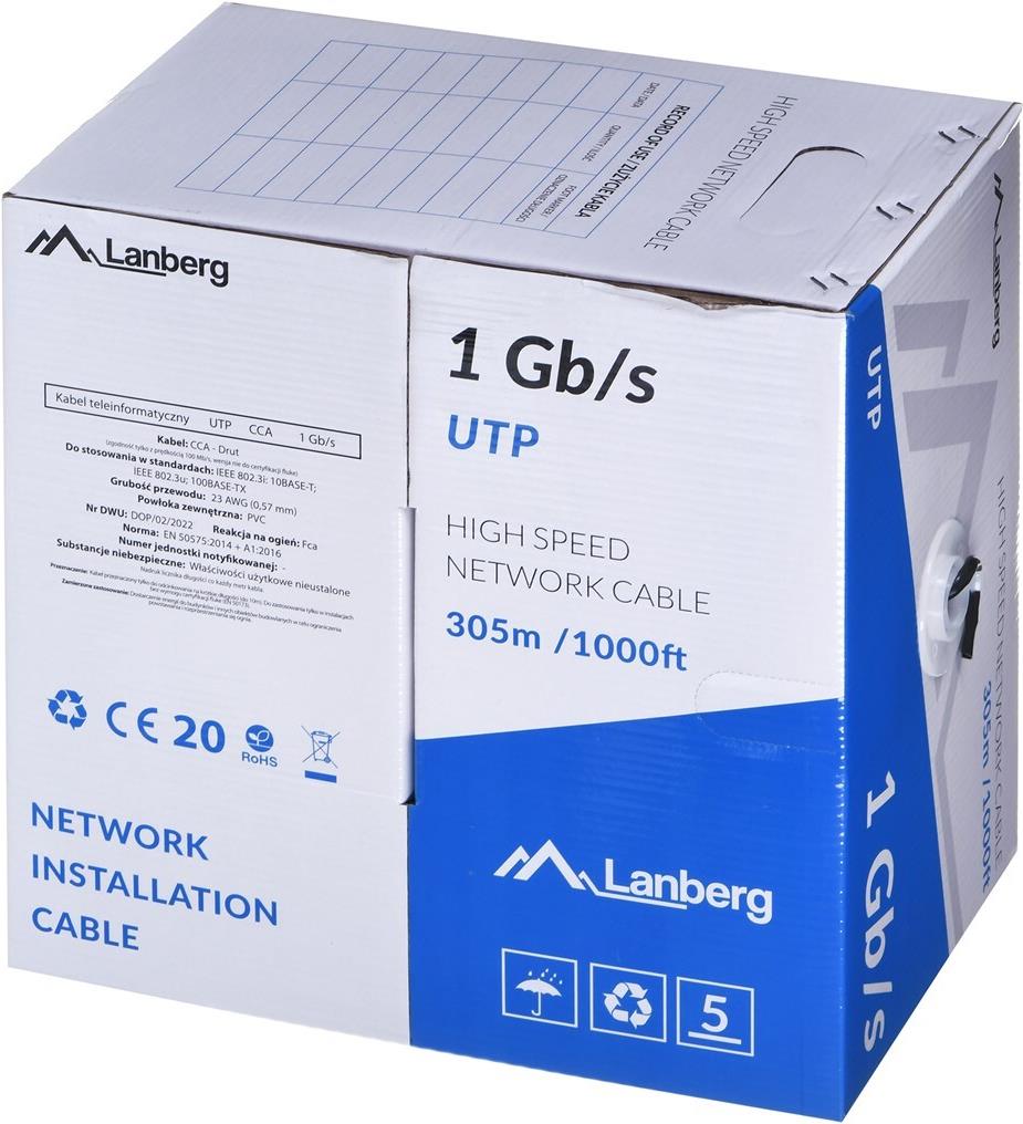 Lanberg LCU6-10CC-0305-BK Netzwerkkabel Schwarz 305 m U/UTP (UTP) (LCU6-10CC-0305-BK)