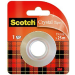 Scotch Klebefilm Crystal, transparent, 19 mm x 25 m hochtransparent, leichtes und geräuschloses Abrollen - 12 Stück (6-1925R)
