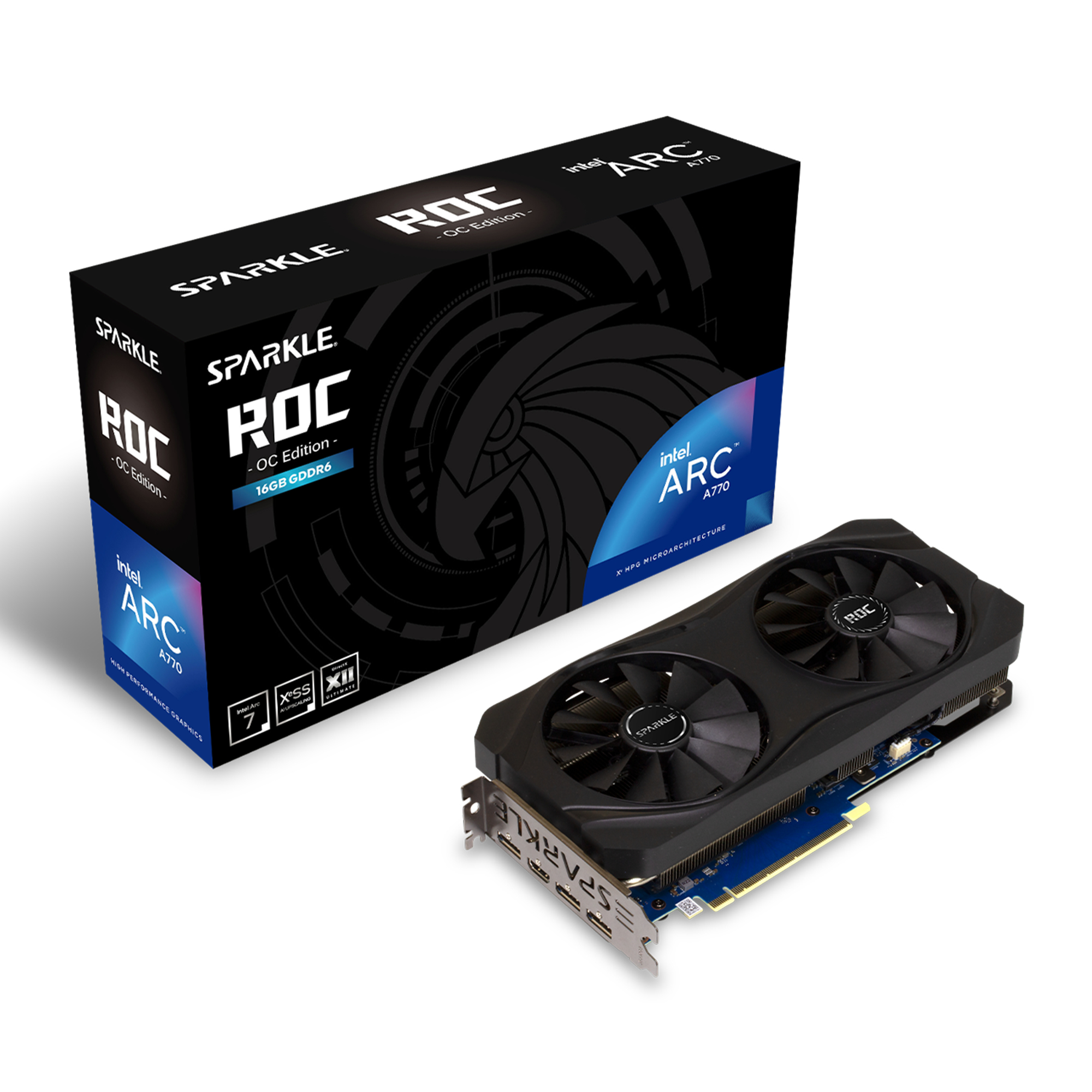SPARKLE Intel Arc A770 ROC OC Edition 16 GB GDDR6 Grafikkarte Schwarz