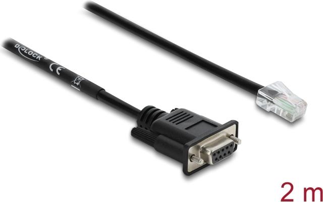 Delock Seriell RS-232/422/485 Adapterkabel Sub-D 9 Buchse zu RJ45 Stecker 2 m