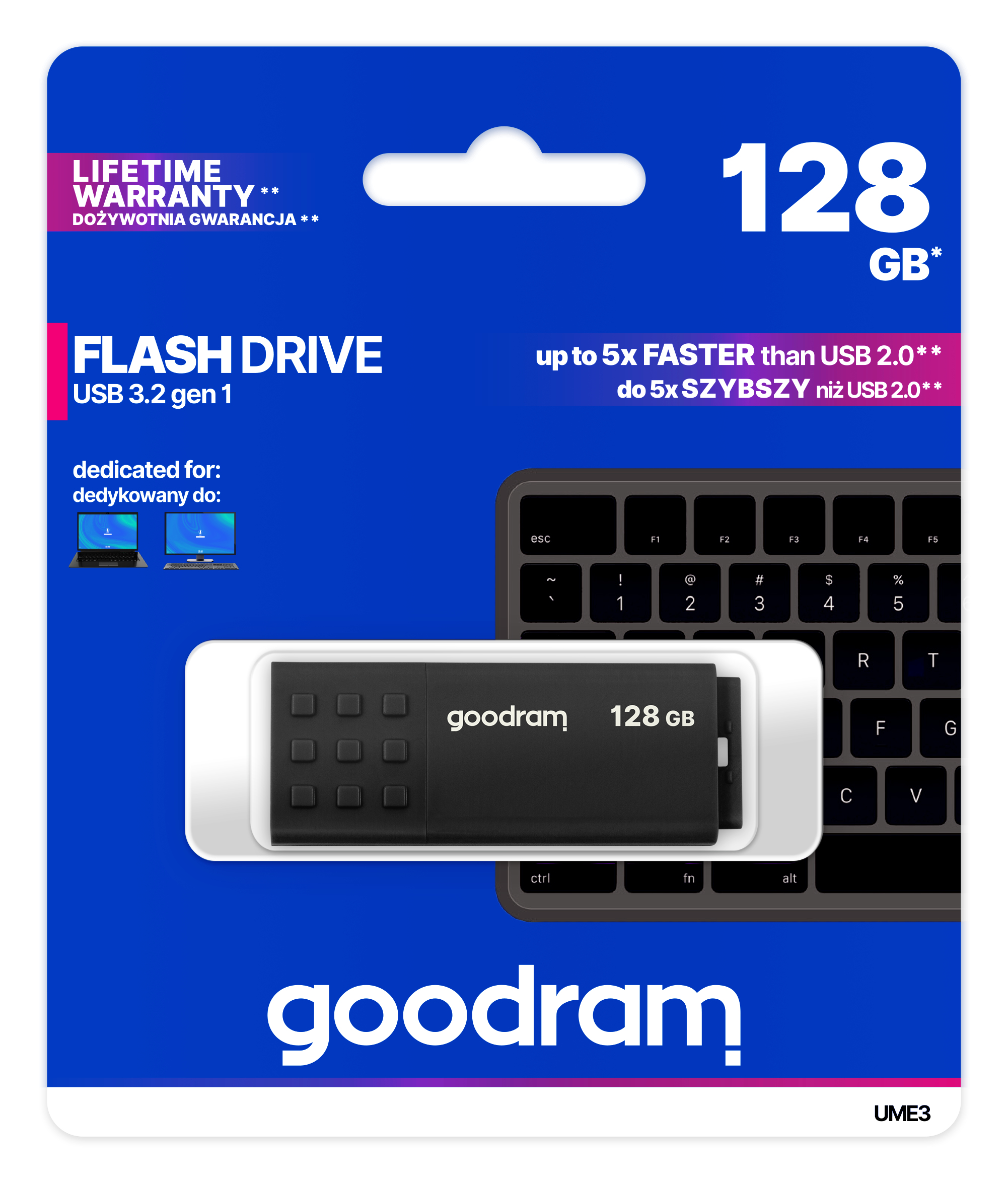 Goodram UME3 USB-Stick 128 GB USB 3.2 Gen 1 Schwarz